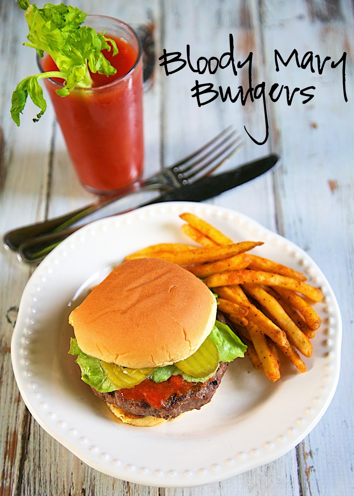 Bloody Mary Burgers - Guest Post by Plain Chicken 11 Bloody Mary Burgers Recipe - hamburger meat is seasoned with Worcestershire, celery salt, garlic powder, salt and pepper. The burgers are grilled or cooked in the cast iron skillet and then topped with a quick homemade horseradish ketchup. All the flavors of a Bloody Mary in a burger! SOOO good!