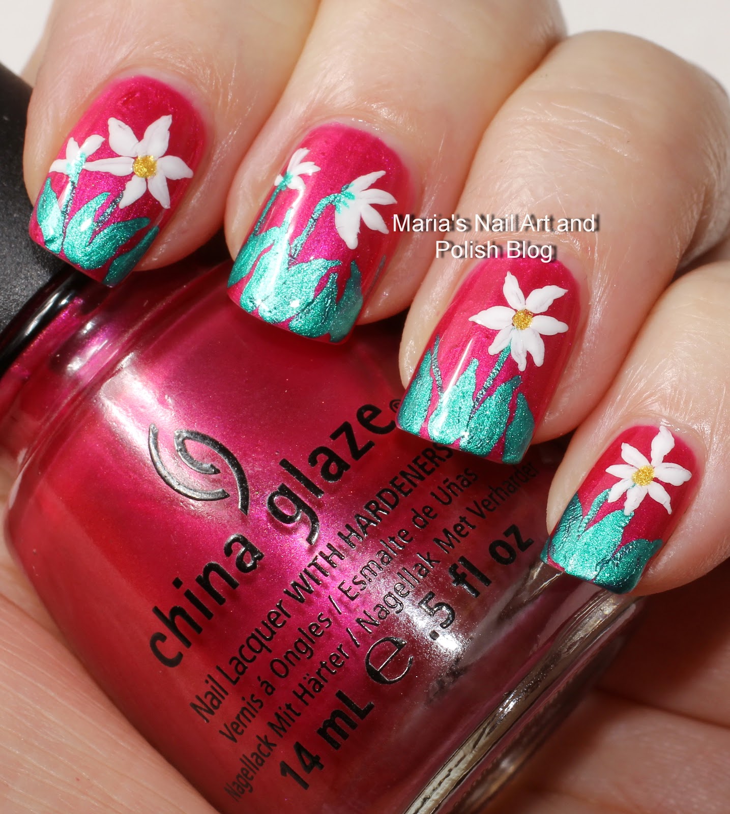 Marias Nail Art and Polish Blog: Large floral nail art as a farewell to ...