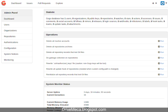 DriveMeca instalando y configurando un servidor Git con Gogs en Linux Ubuntu server