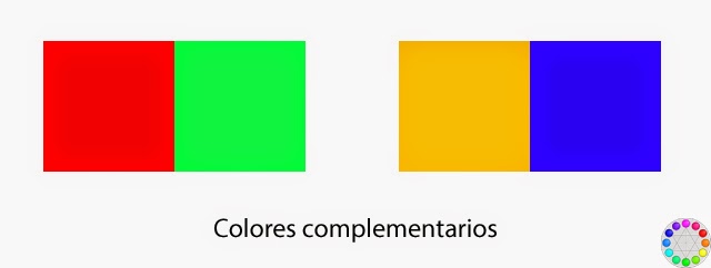 Colores complementarios: Rojo - Verde, Amarillo - Azul. Colores complementarios: Rojo - Verde, Amarillo - Azul.