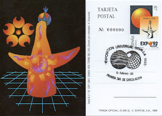 Sevilla - Filatelia - Expo 92 - 1989 (20+5) - Osaka 1970 - Tarjeta