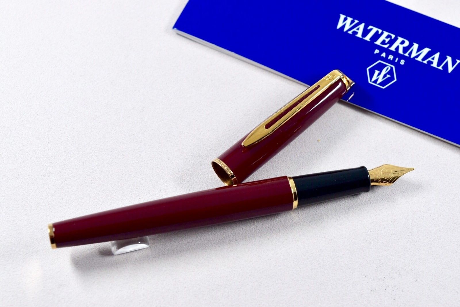 NOS Match to Fountain Pen Waterman Exclusive Red Bordeaux Marble Ballpoint Pen
