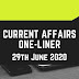 Current Affairs One-Liner: 29th June 2020