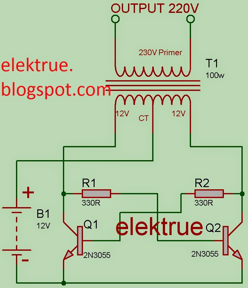 Rangkaian Inverter Sederhana Menggunakan Transistor 2N3055 ...