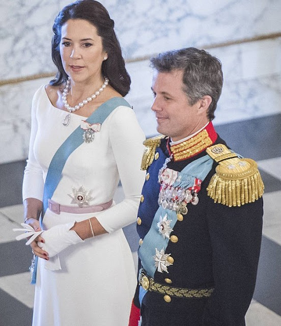 Queen Margrethe II of Denmark, Crown Princess Mary, Crown Prince Frederik of Denmark participated in New Year's Reception for the Diplomatic Corps