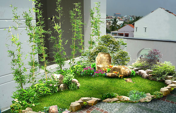 Kết hợp tiểu cảnh sân vườn với hàng rào dành cho biệt thự Kết hợp tiểu cảnh sân vườn với hàng rào dành cho biệt thự