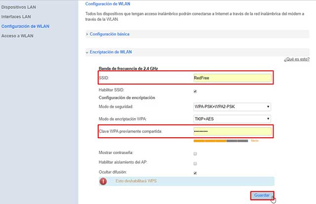 cambiar la clave de mi red WIFI Huawei HG658d