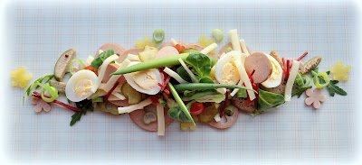 Käse-Wurstsalat mit Wachteleiern Käse-Wurstsalat mit Wachteleiern