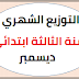 التوزيع الشهري ديسمبر للسنة الثالثة ابتدائي الجيل الثاني DOC التوزيع الشهري ديسمبر للسنة الثالثة ابتدائي الجيل الثاني DOC