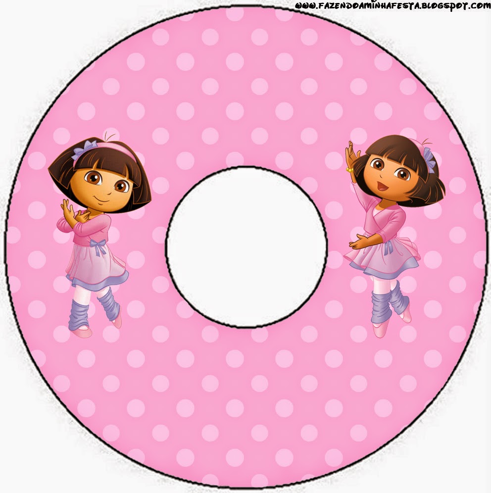 Dora Balletista: Imprimibles Gratis para Fiestas. Etiqueta para CDs.