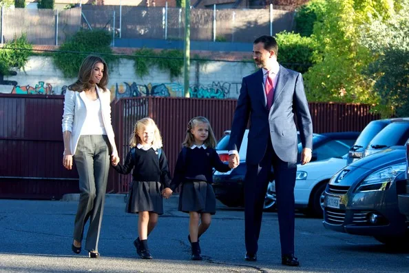 Prince Felipe of Spain, Princess Letizia of Spain and their daughters Leonor and Sofia