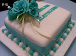BLUE n TORQUISE FONDANT CAKE