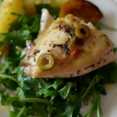 Receta para pollo y papas con limón