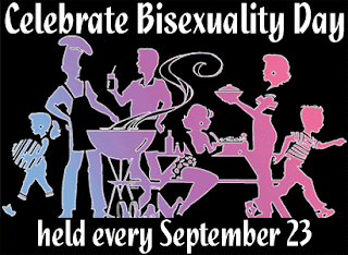 A picture of a different people at a cookout with "Celebrate Bisexuality Day held every Sept 23"