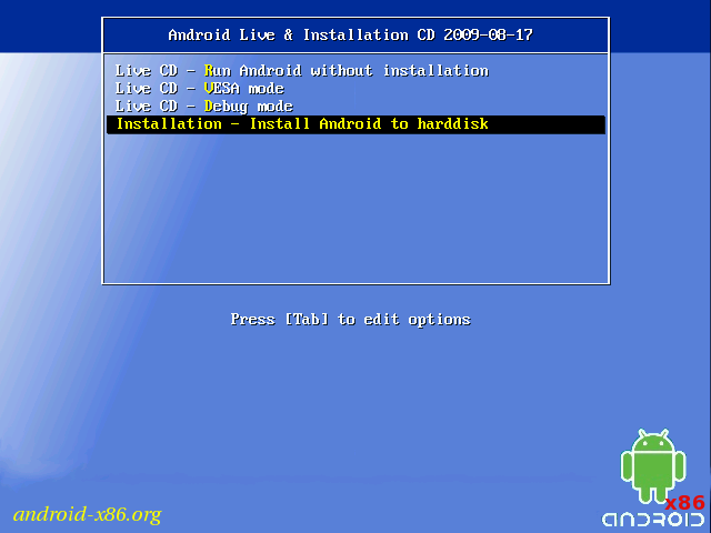 Install Android x86 di PC / Laptop tanpa emulator