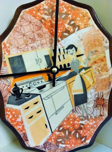 Vintage Kitschen Collage Clock
