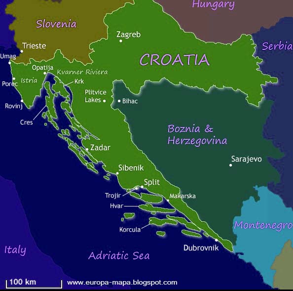 Mapa de Croacia Ciudad Mapa de Croacia Ciudad