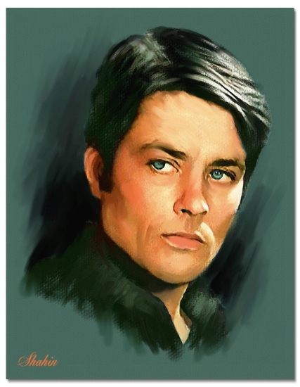 Alain delon pinturas, dibujos y caricaturas. 