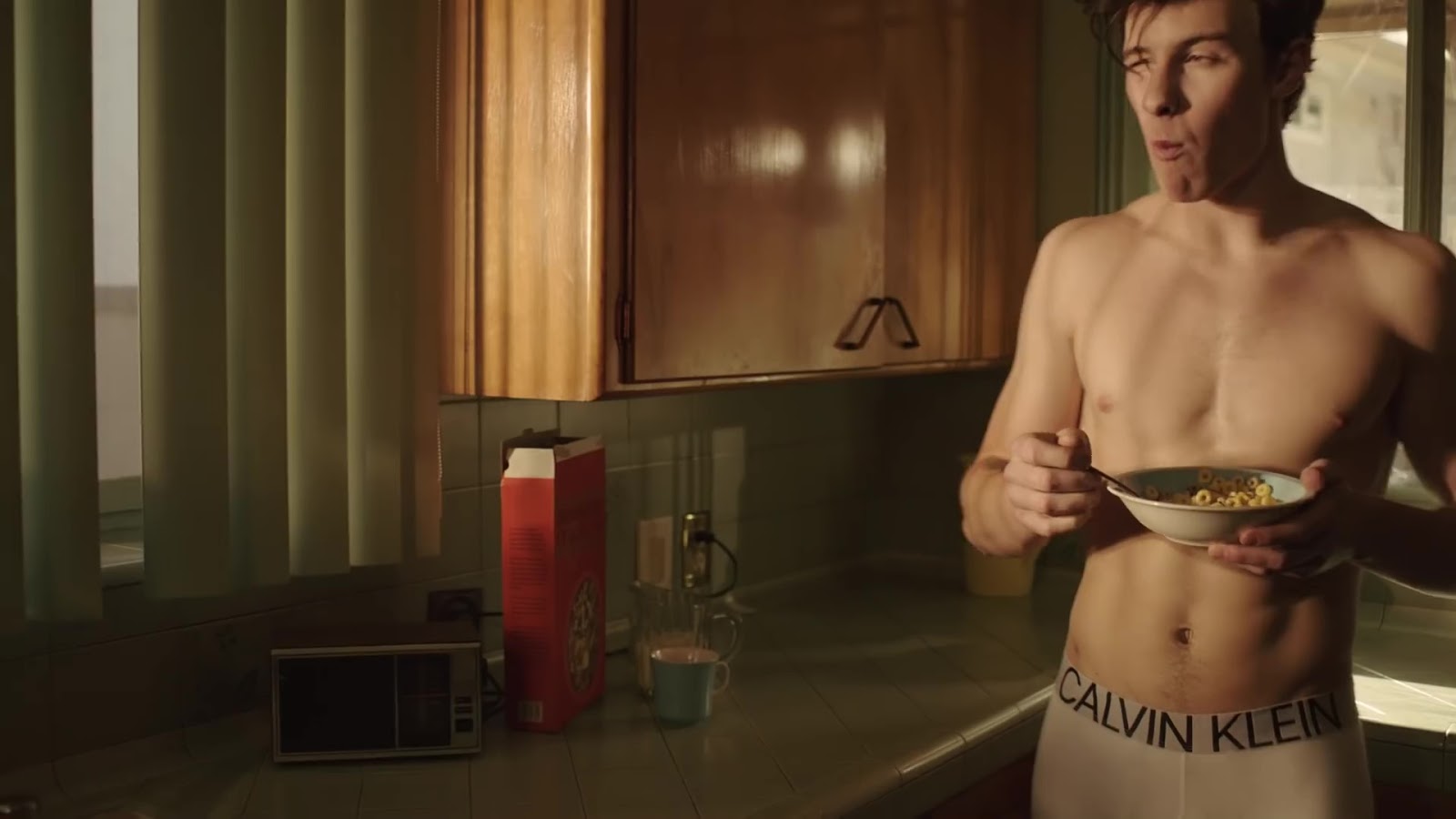 Shawn Mendes shirtless in Our Now. #mycalvins.