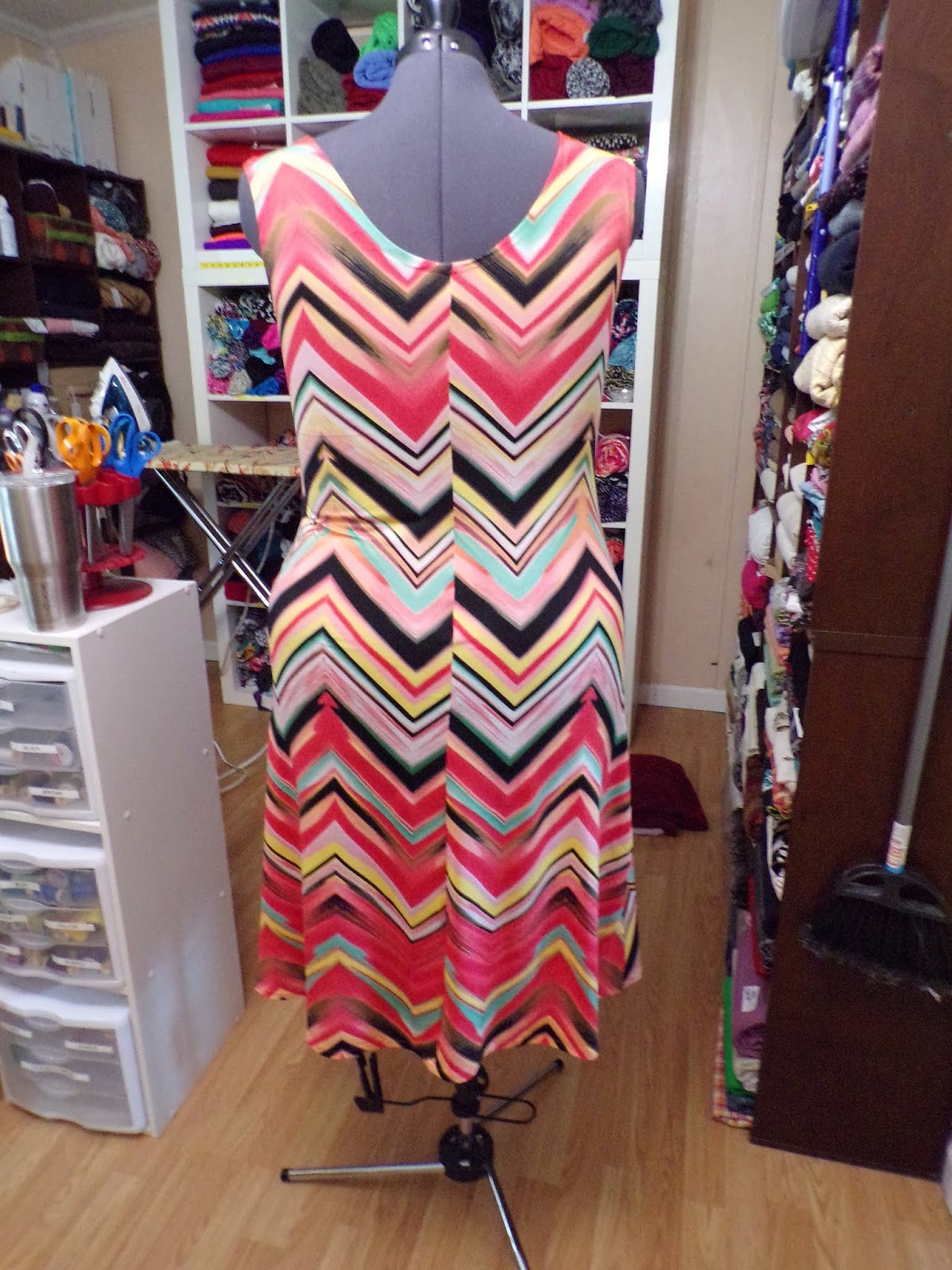 Sew Plus Chevron Print ITY Knit Dress