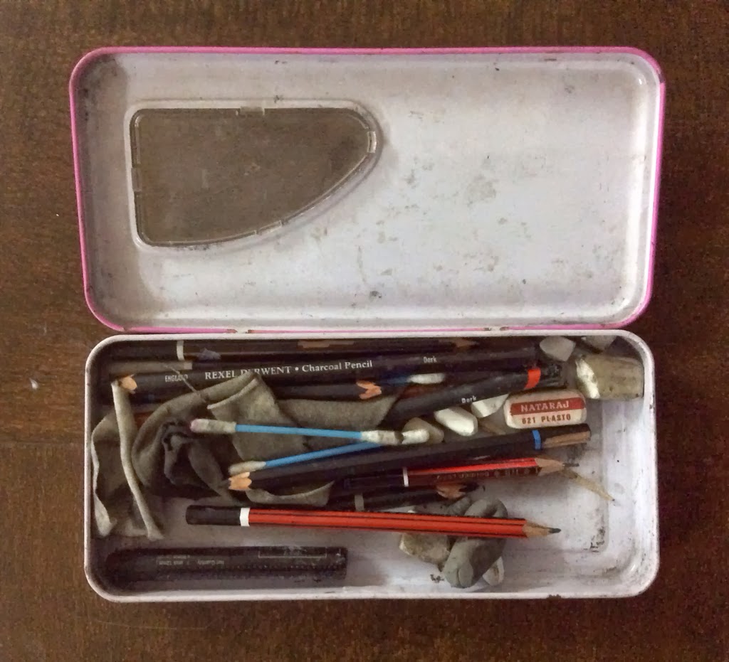 Paintings and Drawings by Manju Panchal Rearranging my Charcoal