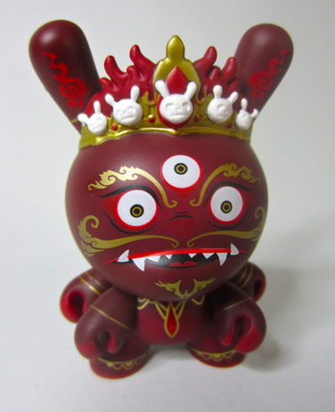 Kidrobot Dunny Series 2012 - Red Chase Mahākāla 3 Inch Dunny by Andrew Bell