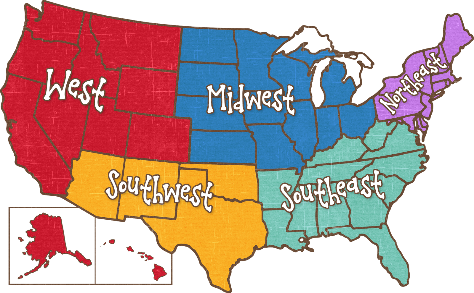 Printable Us Map With Regions United States Map