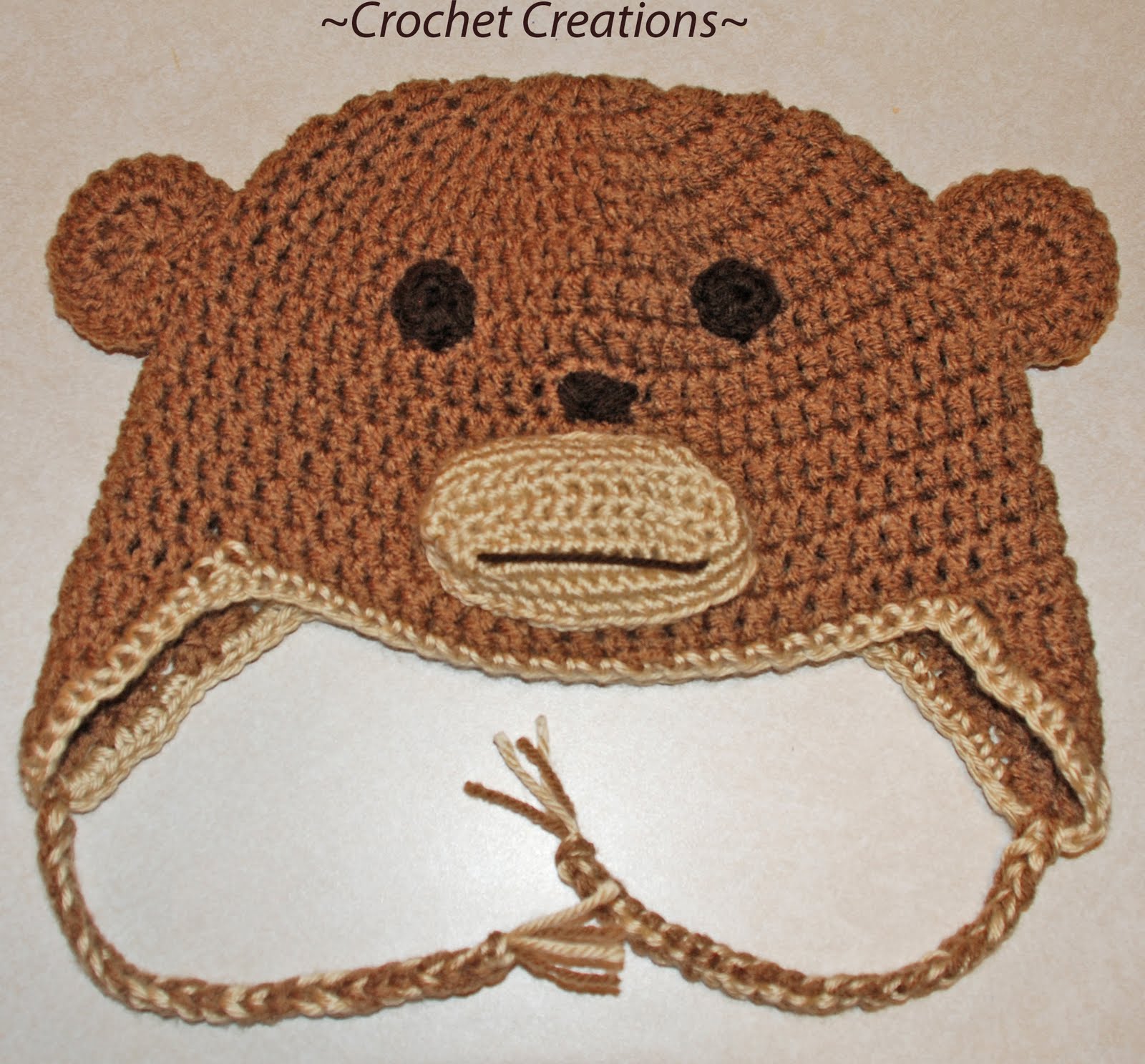 Crochet Pattern SOCK MONKEY EARFLAP HAT | eBay