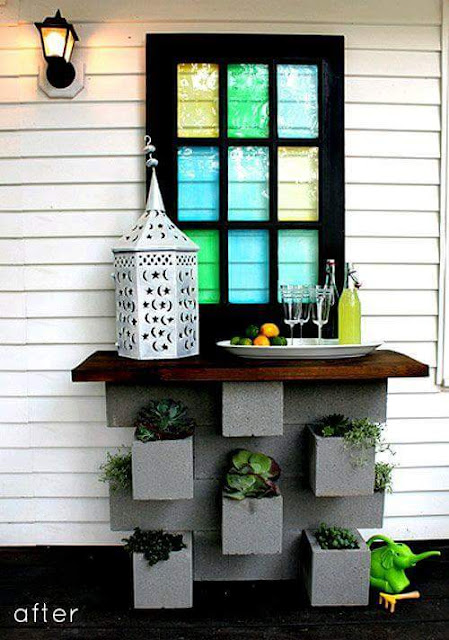 IDEAS PARA DECORAR CON BLOQUES DE CONCRETO - LADRILLOS by artesydisenos.blogspot.com