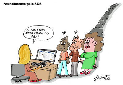 Resultado de imagem para fila do sus charge