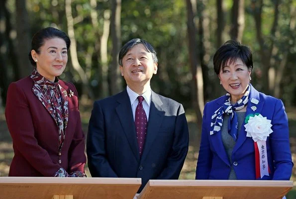 Crown Prince Naruhito and Crown Princess Masako attended the 42nd National Arboriculture Festival at Sea Forest Park