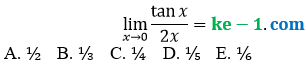 soal pg limit tan per x