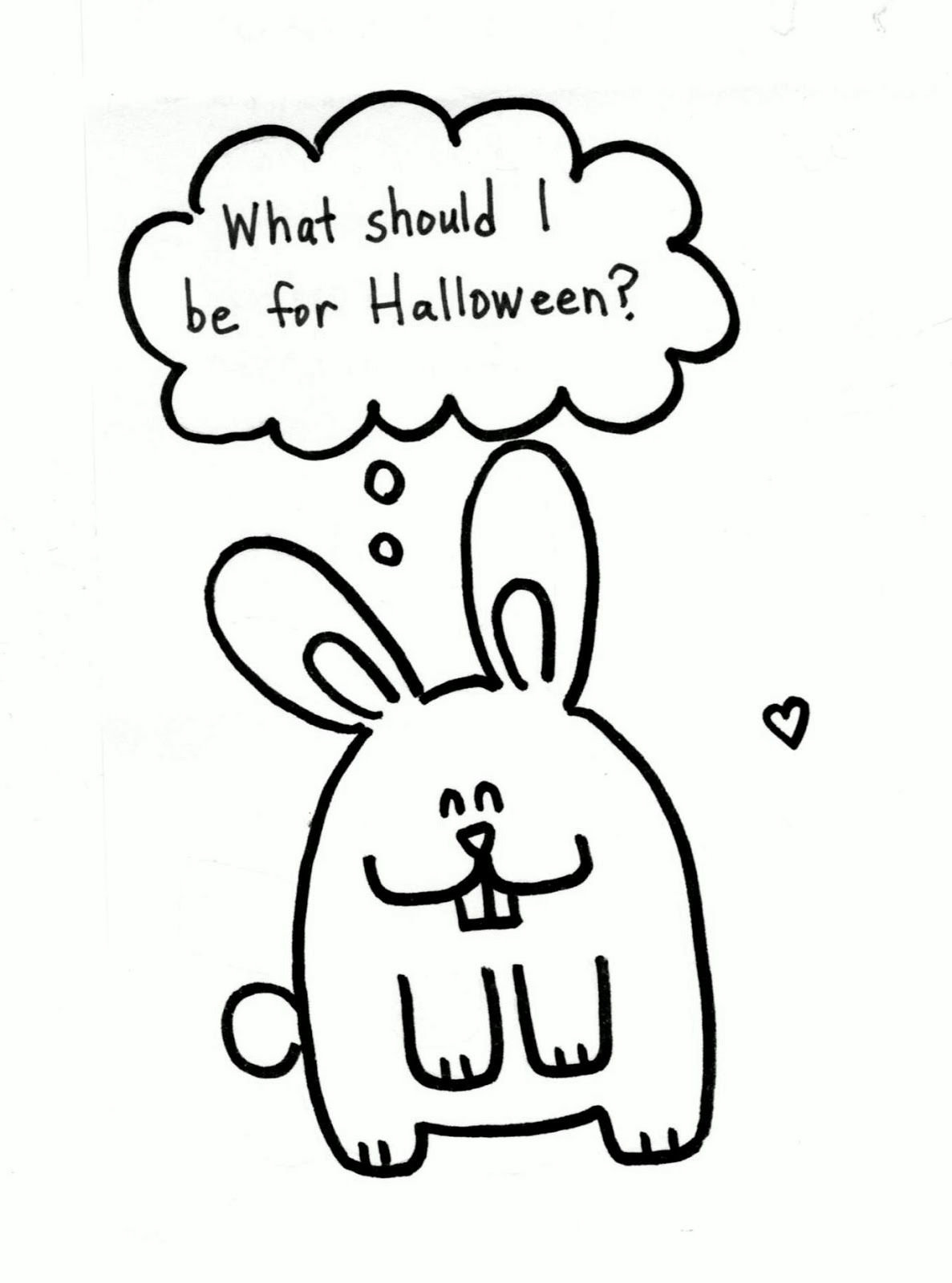 Bunny Halloween coloring page | Pink Stripey Socks