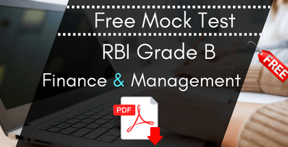 RBI Grade B Finance and Management Mock Test- 1 