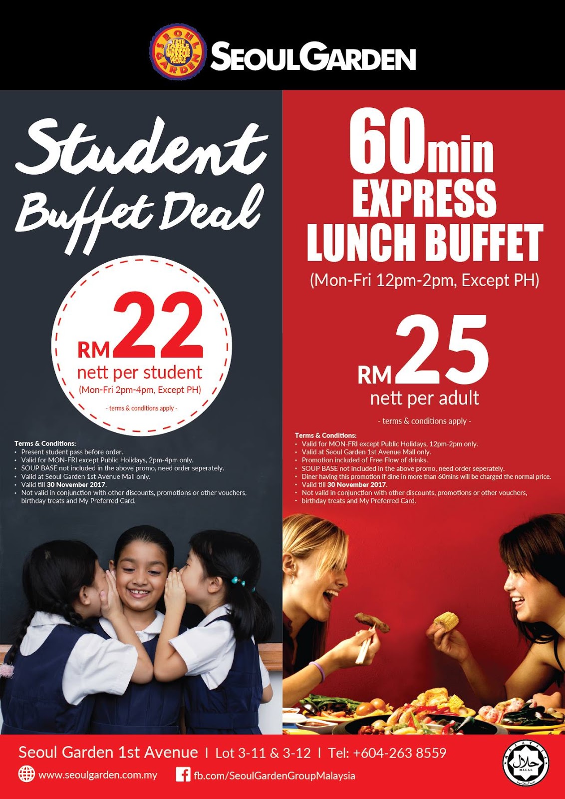 Seoul Garden Weekday Lunch Buffet RM25, Student RM22 & FREE RM8 Cash