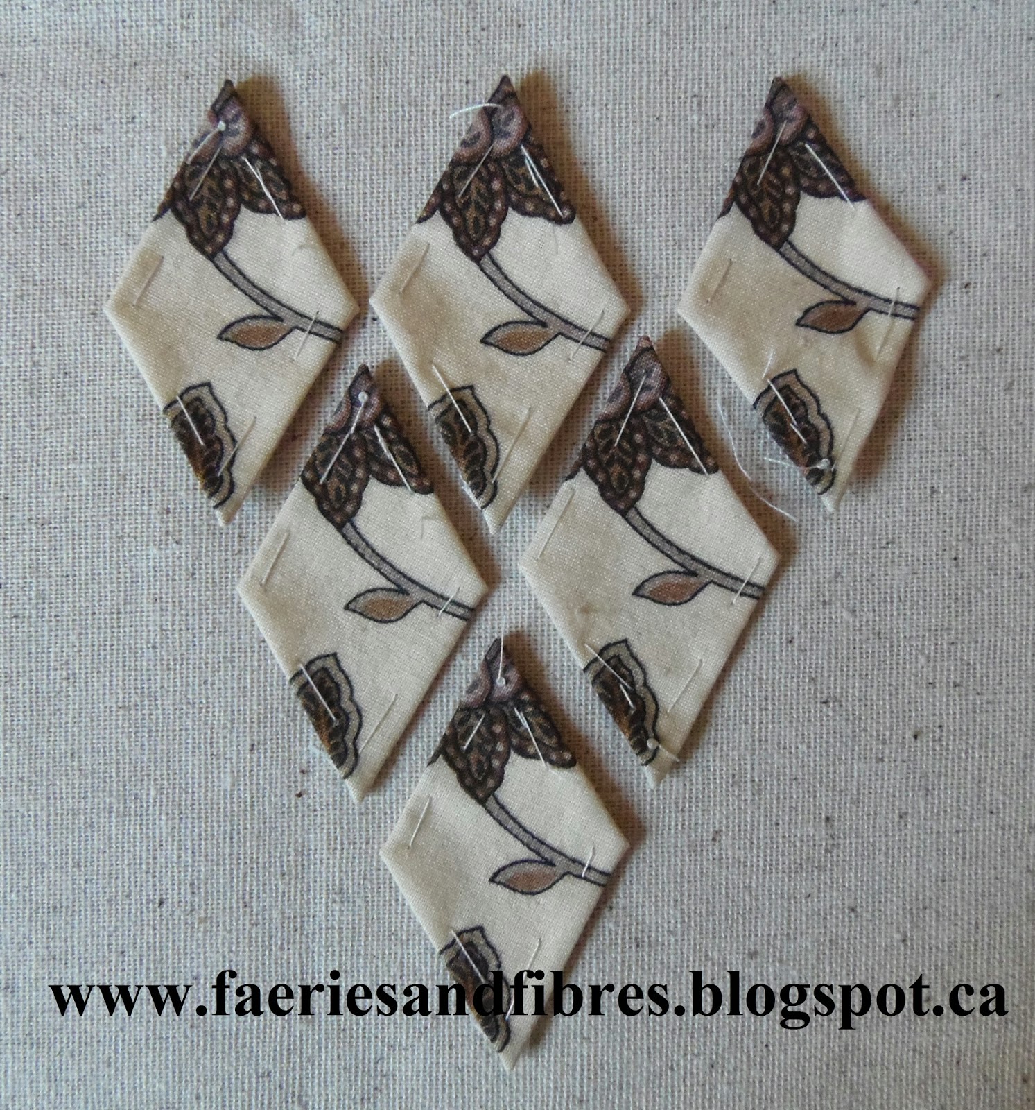 Faeries and Fibres Sewing the diamonds together