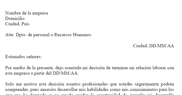Carta De Renuncia Con 15 Dias De Anticipacion Nicaragua Recipes Blog U