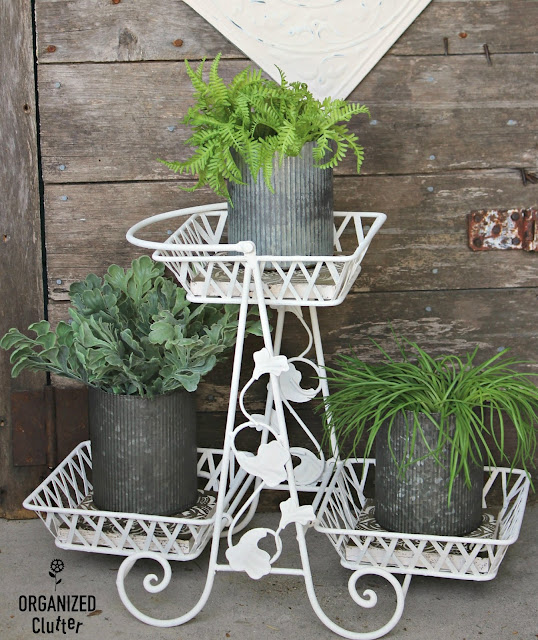 Upcycled Rummage Sale Plant Stand organizedclutter.net