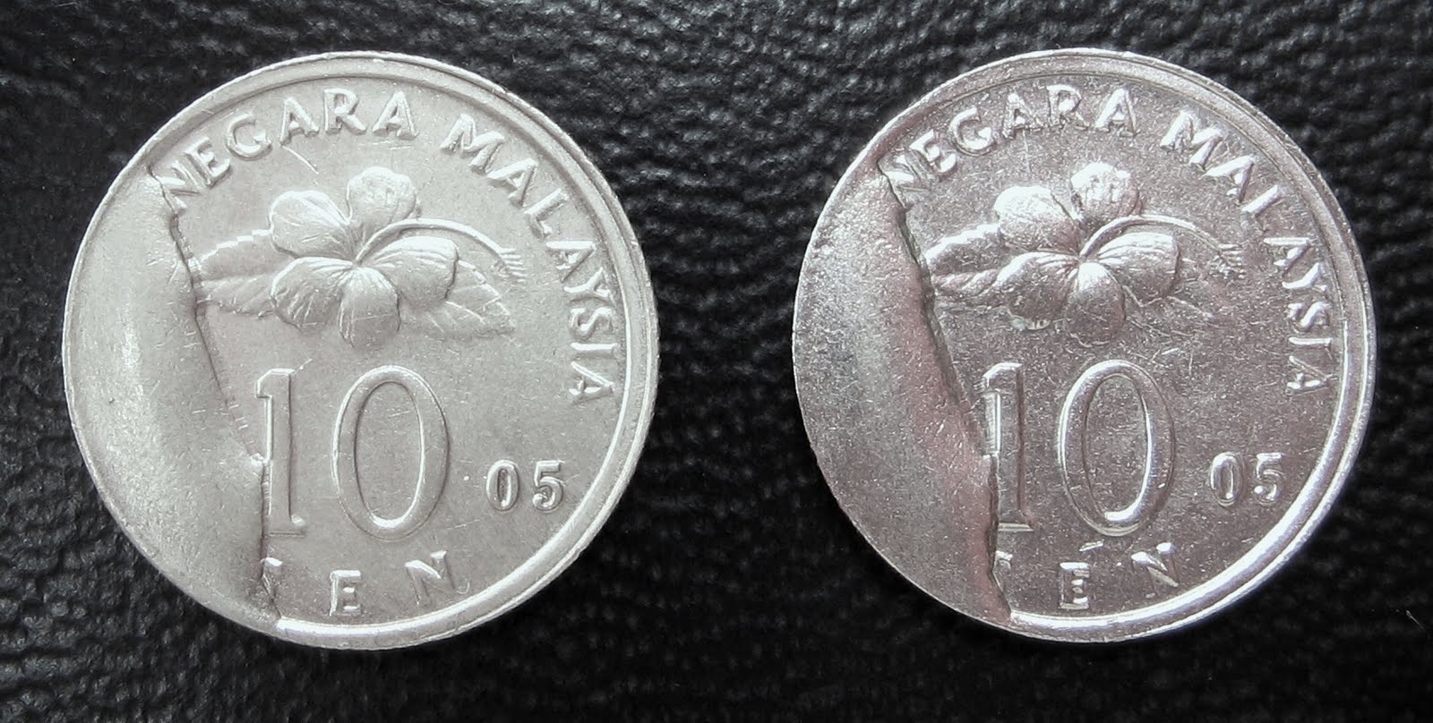 MALAYSIA COIN DIE ERRORSTWIN BROTHERS OF MAJOR DIE BREAK OR "CUD" ERRORS Error coins