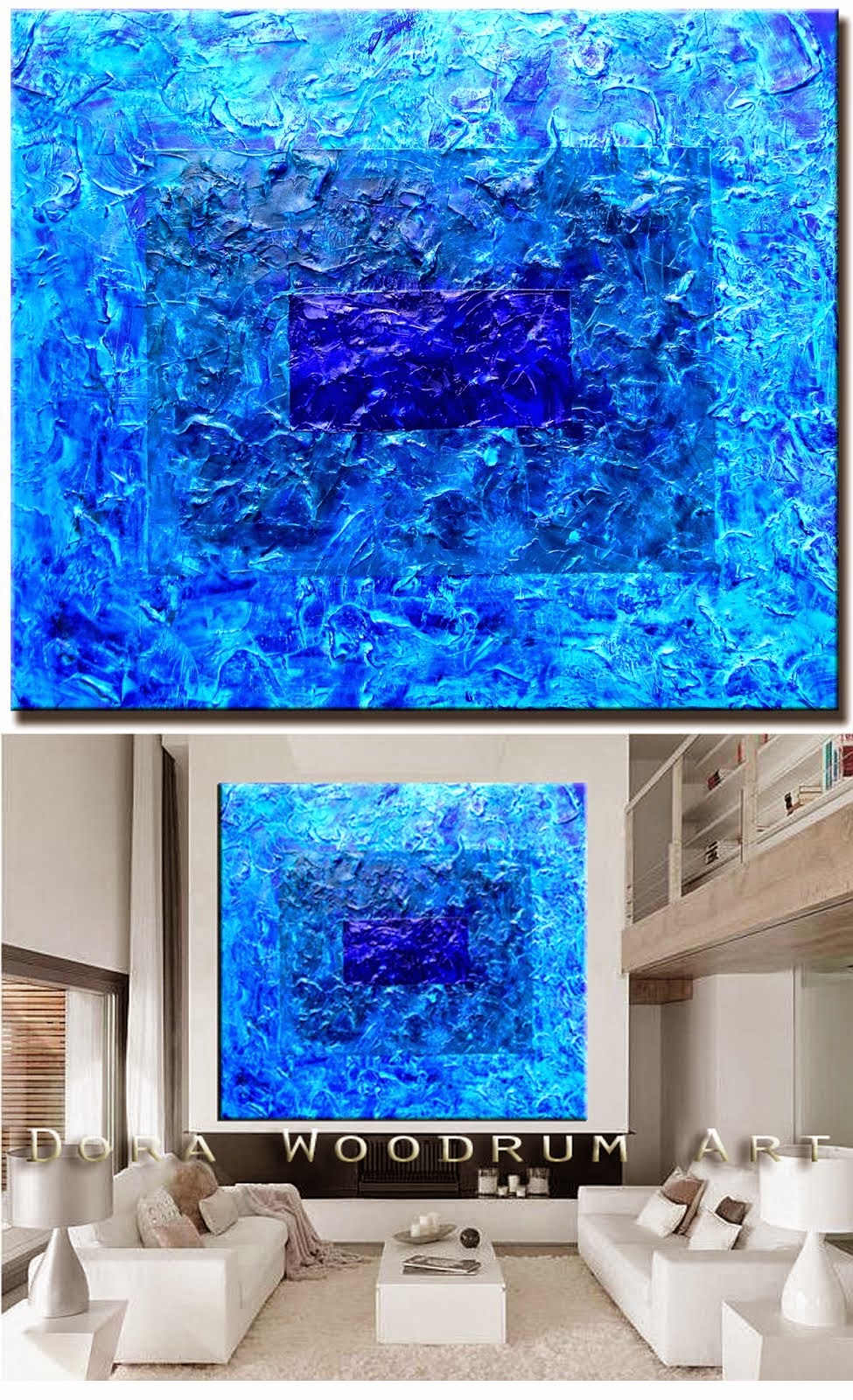 Abstract Painting "Miami Blue" by Dora Woodrum