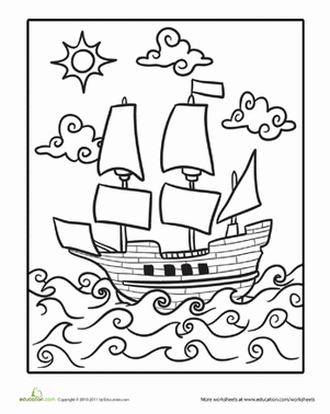 Mayflower coloring page 3