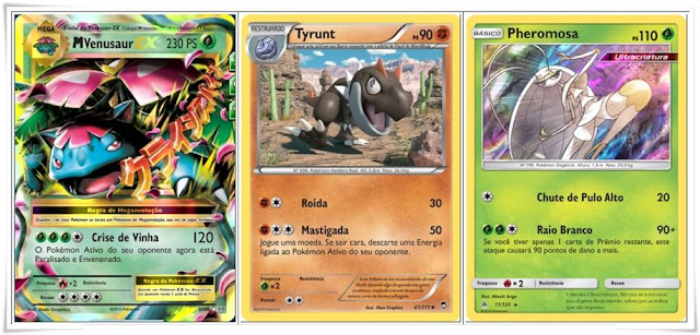 Pokémon TCG - Exemplos de cartas: Mega, Pokémon Restaurado e Ultra Criatura