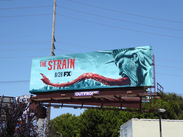 The Strain season 3 Statue of Liberty tongue billboard Strain season 3 Statue of Liberty tongue billboard