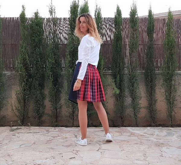 falda plisada cuadros