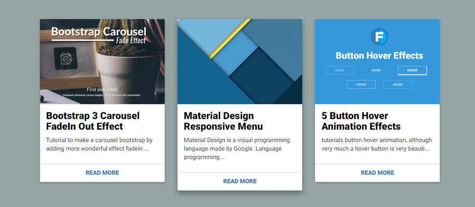 bootstrap responsive material design card