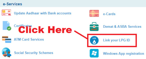 how to link lpg id to sbi bank