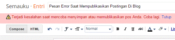 Cara Mengatasi Pesan Error Saat Mempublikasikan Postingan Di Blog | Dagul