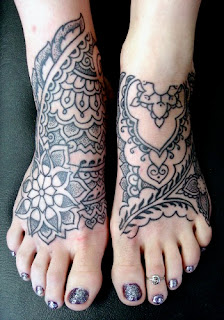 Women Foot Tribal Tattoo