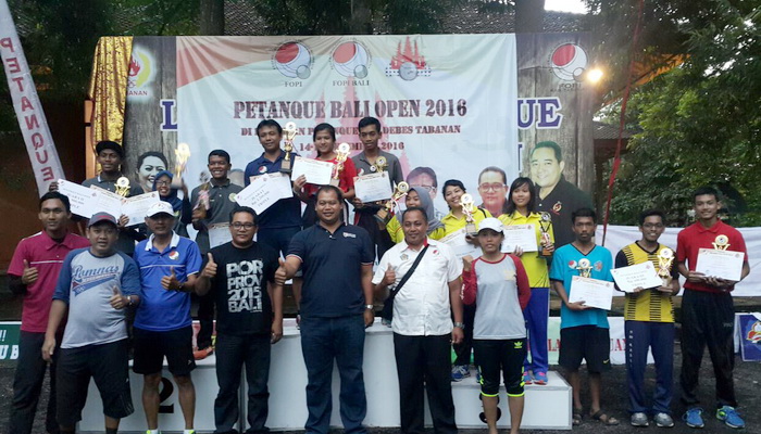 Tabanan Juara Umum Turanamen Petanque Bali Open 2016