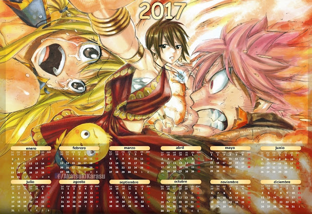 calendario 2017 anime fairy tail